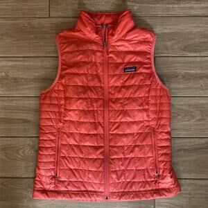 Patagonia Nano Puff Vest Shock Pink Zip Puffer Primaloft Women's L